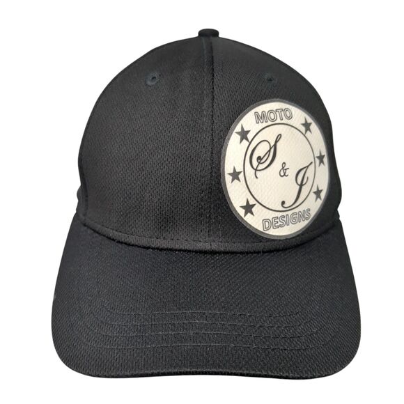 Moto Designs Fitted Hat Black S/M Stretch Solid 6 Panel Athletic Works - Picture 1 of 8